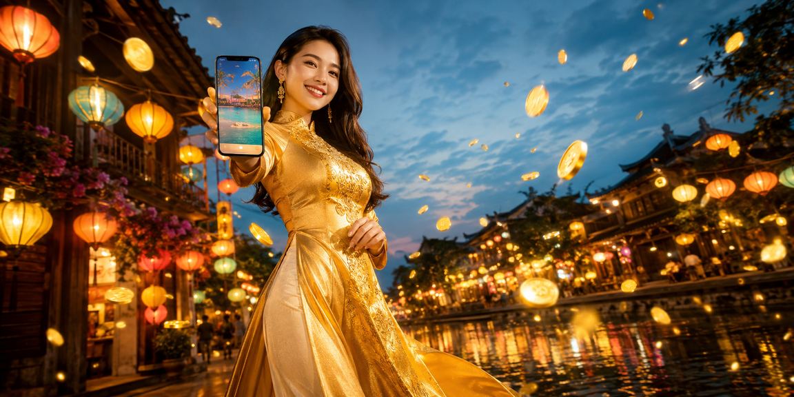 Người dùng Hà Nội chơi casino mobile với áo dài truyền thống Việt Nam